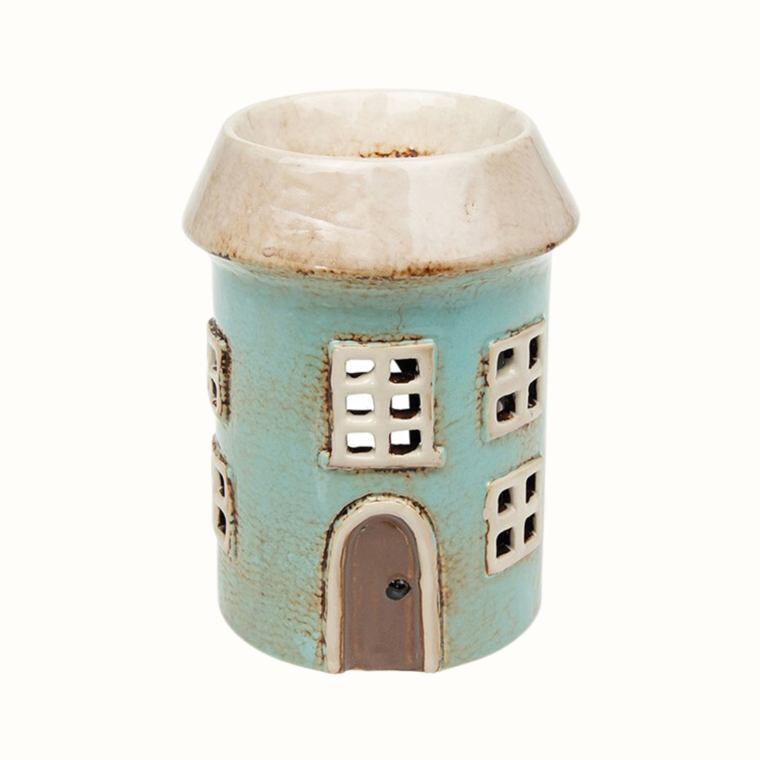 Village Pottery Warmer Windows Aqua