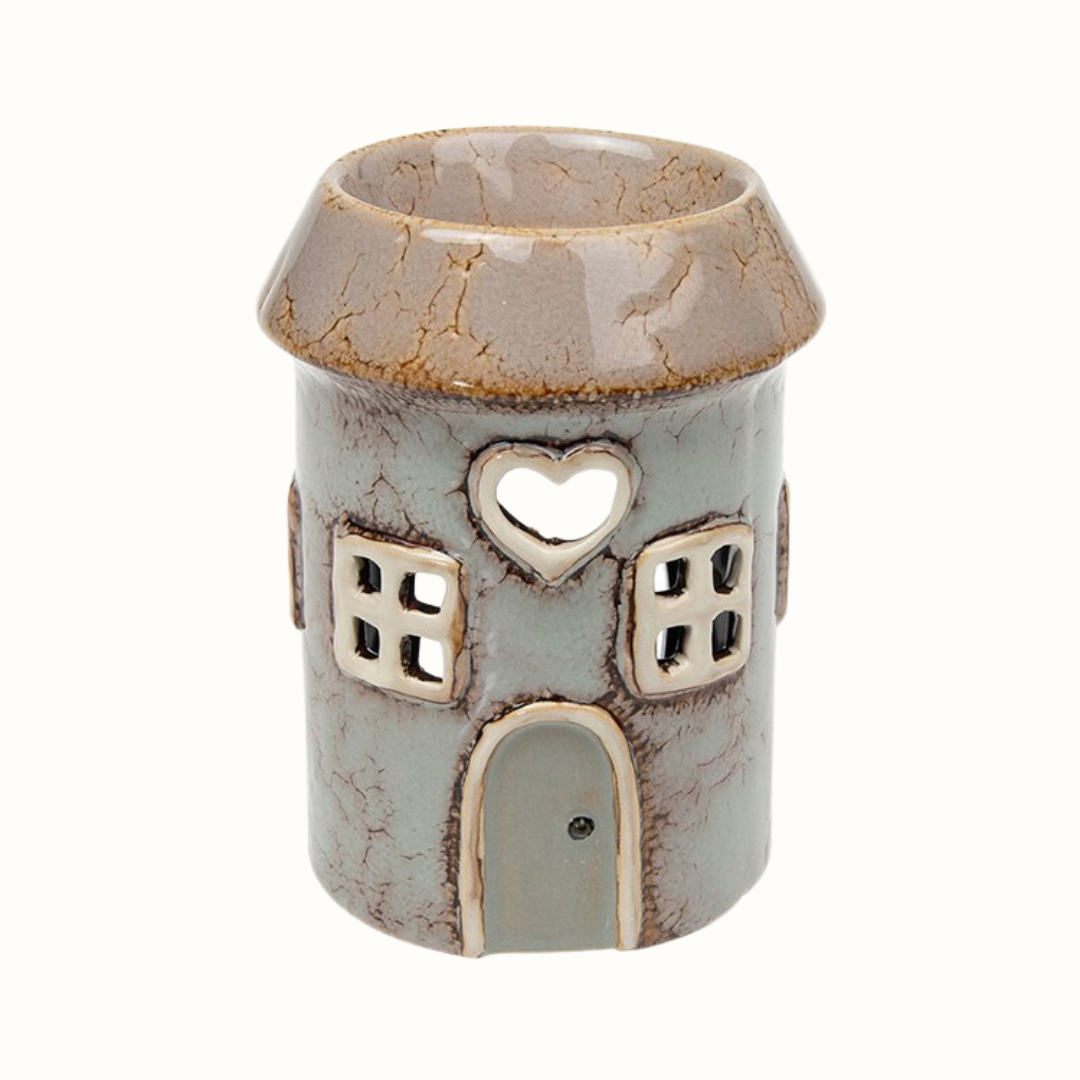 Village Pottery Warmer Heart Grey